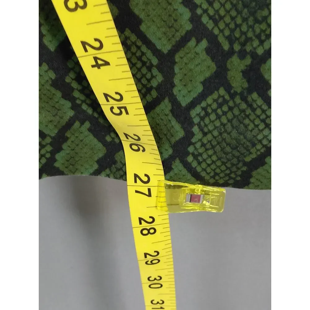 Michael Kors Green Black Snakeskin Print Tapered Pants Women Plus Size 16W